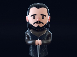 Jon Snow art toy from game of thrones for 3d print