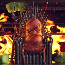 king sausage in the throne of the barbecue